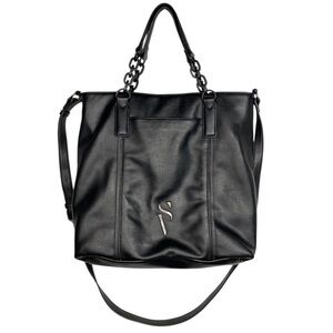 Simply Vera Vera Wang Black Tote Convertible Shoulder & Crossbody Purse